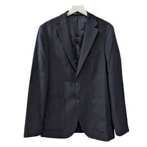 NWOT Zara Men's Navy 100% Wool Two Button Blazer Size L